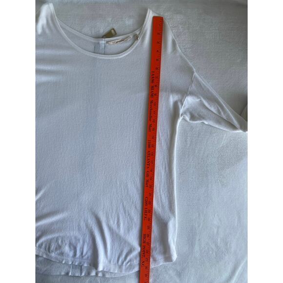 Soft Surroundings White Tunic Shirt Top Long‎ Sleeves Large Zipper Statement - Picture 13 of 14